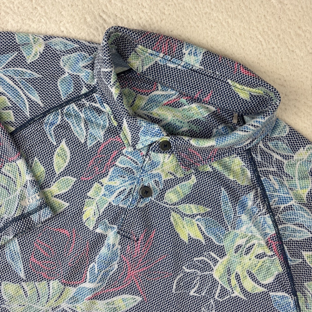 TOMMY BAHAMA IslandZone Mens Polo Shirt 2XL Floral Print Lightweight Stretch SS